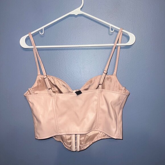 Windsor Women’s Bold Moment Light Pink Faux Leather Corset W Front Closure SZ M - Picture 6 of 10